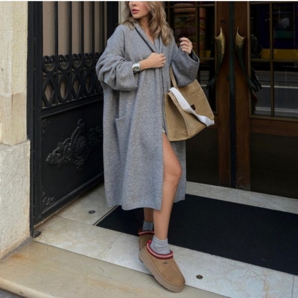 Zara Soft Knit Oversized Long Cardigan Coat - Picture 2 of 8